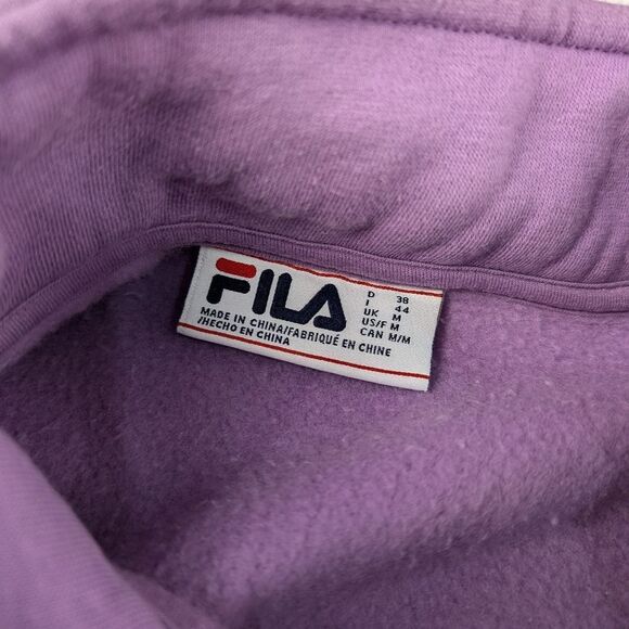 FILA Chevron Colorblock 1/4 Zip Athletic Jacket Sweatshirt in Purple/Gray/White - Picture 8 of 8